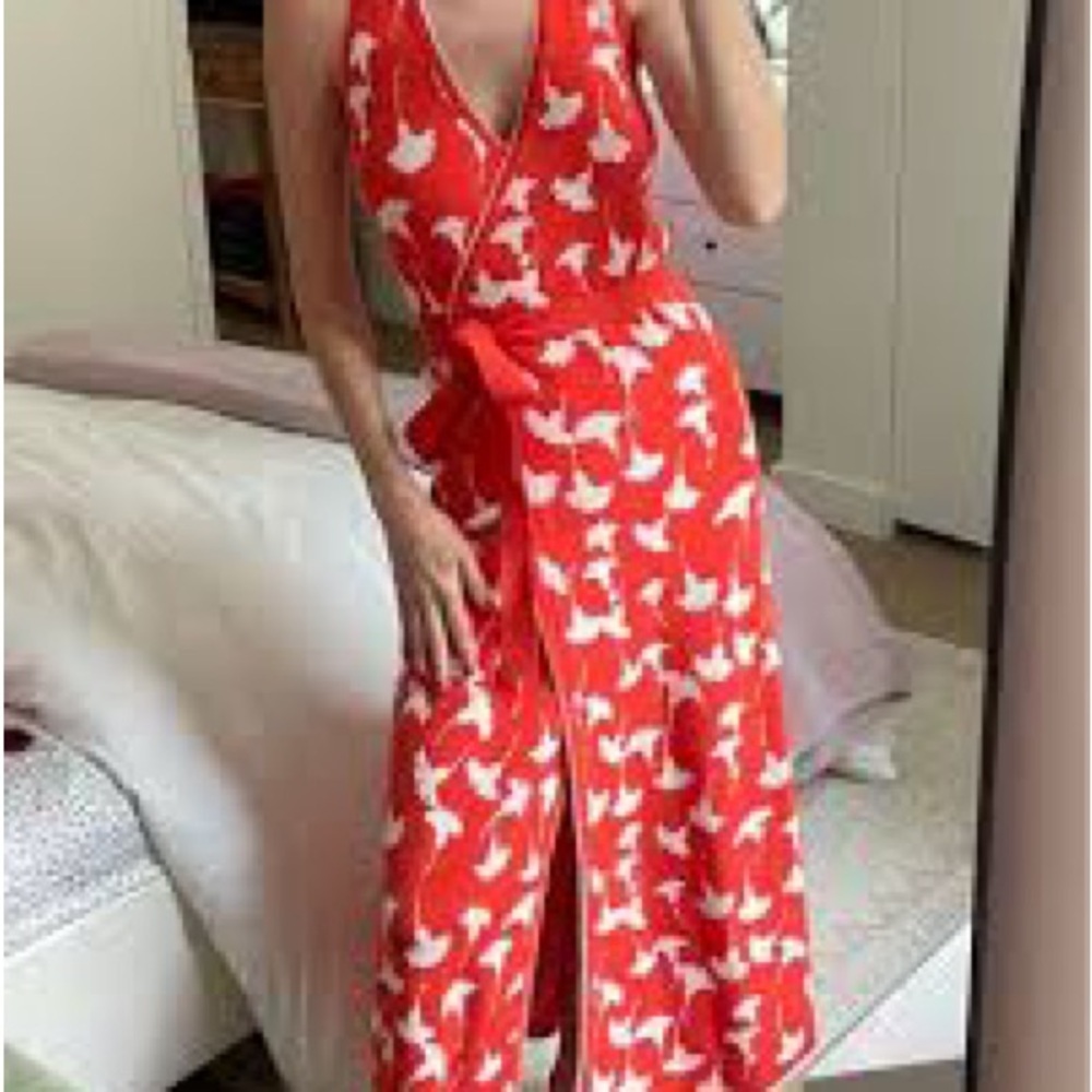 Diane Von Furstenberg “Cherry Tomato”Wrap” Dress Size Small